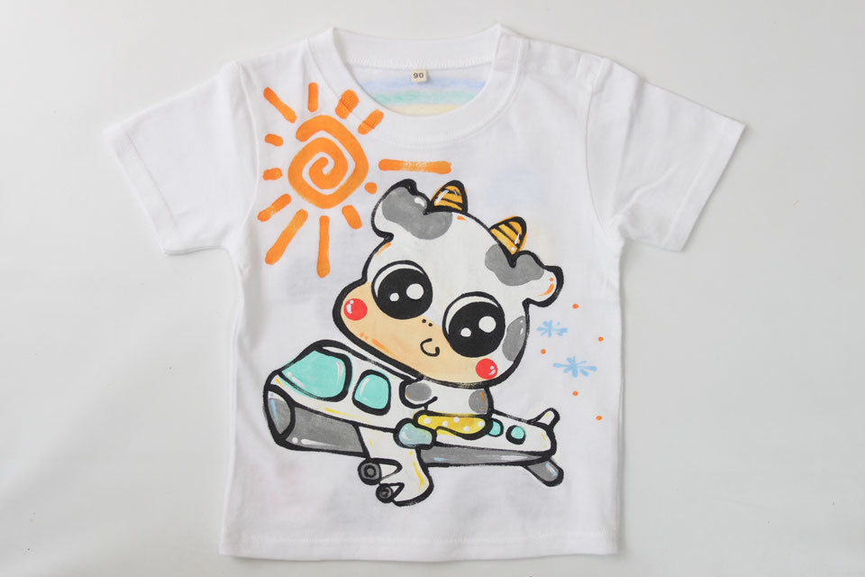 うしさんの飛行機旅Tシャツ